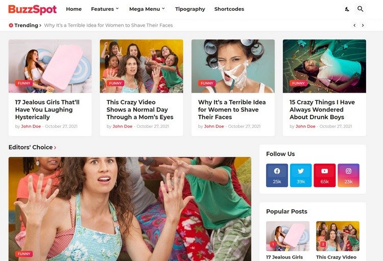 BuzzSpot – Premium Blogger Template for Viral News & Magazines 🚀🔥 5 BuzzSpot Premium Blogger Template