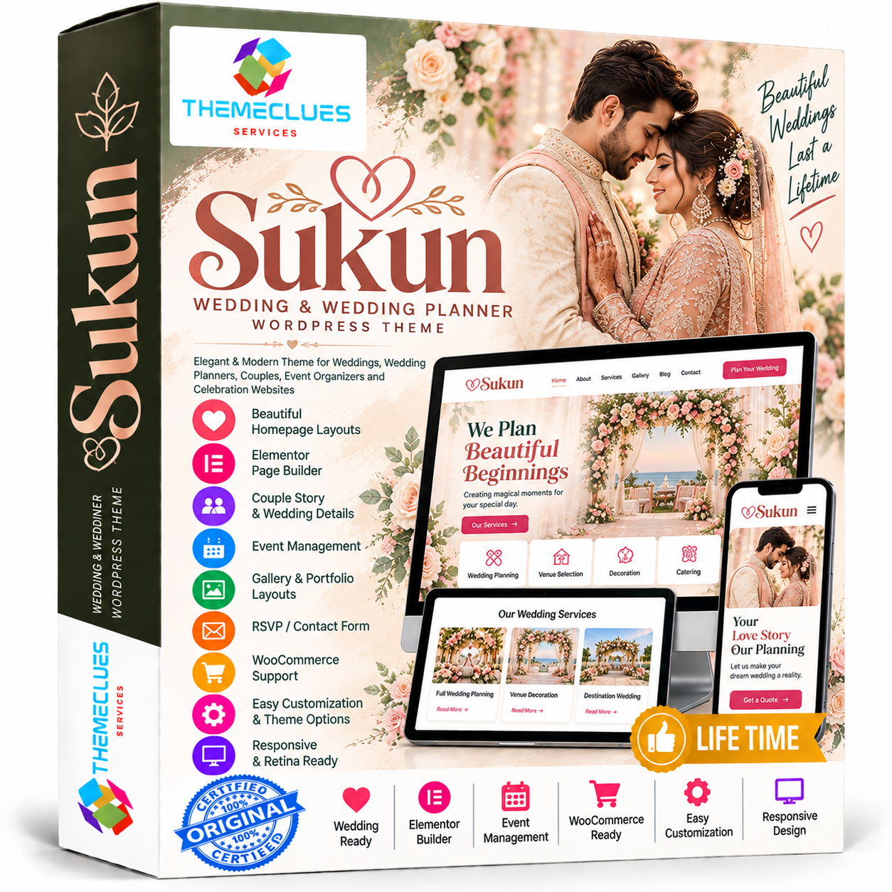 Sukun Wedding & Wedding Planner WordPress Theme